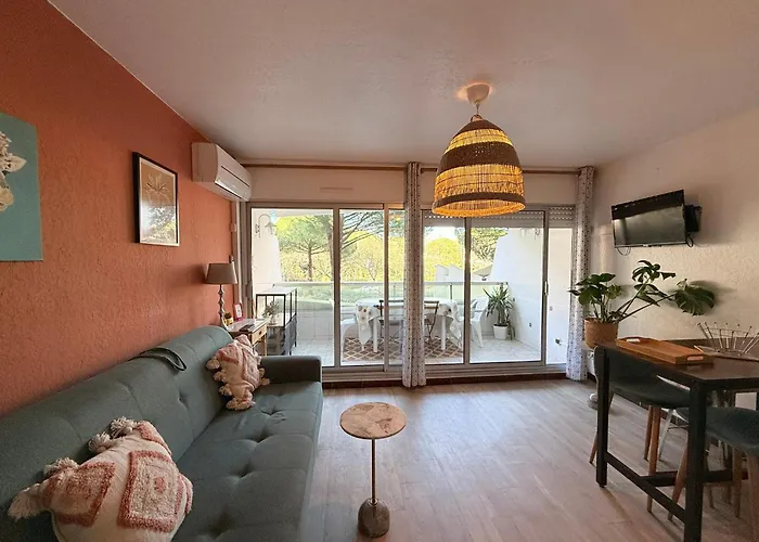 Apartamento Cosy Le Couchant 4 Pers - Clim, Balcon,piscine,plage 5 Min, Motte